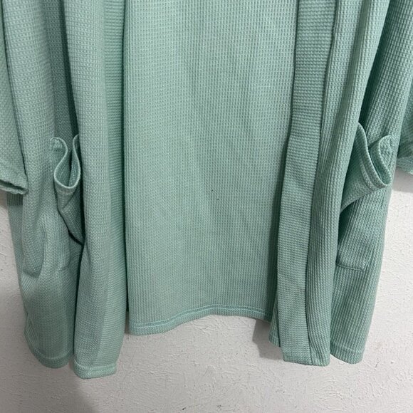 GRACE KARIN Green Lightweight Oversized Cardigan Sweater Waffle Knit Long Sz XL - Picture 4 of 10